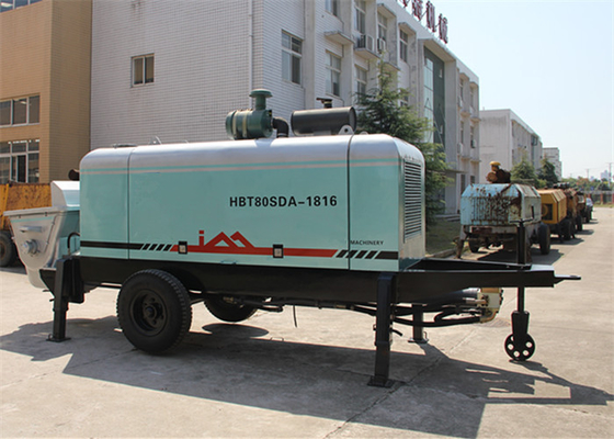 Chine pompe concrète montée par remorque diesel d'ajutoir de 150M pour des travaux de pompage concret fournisseur